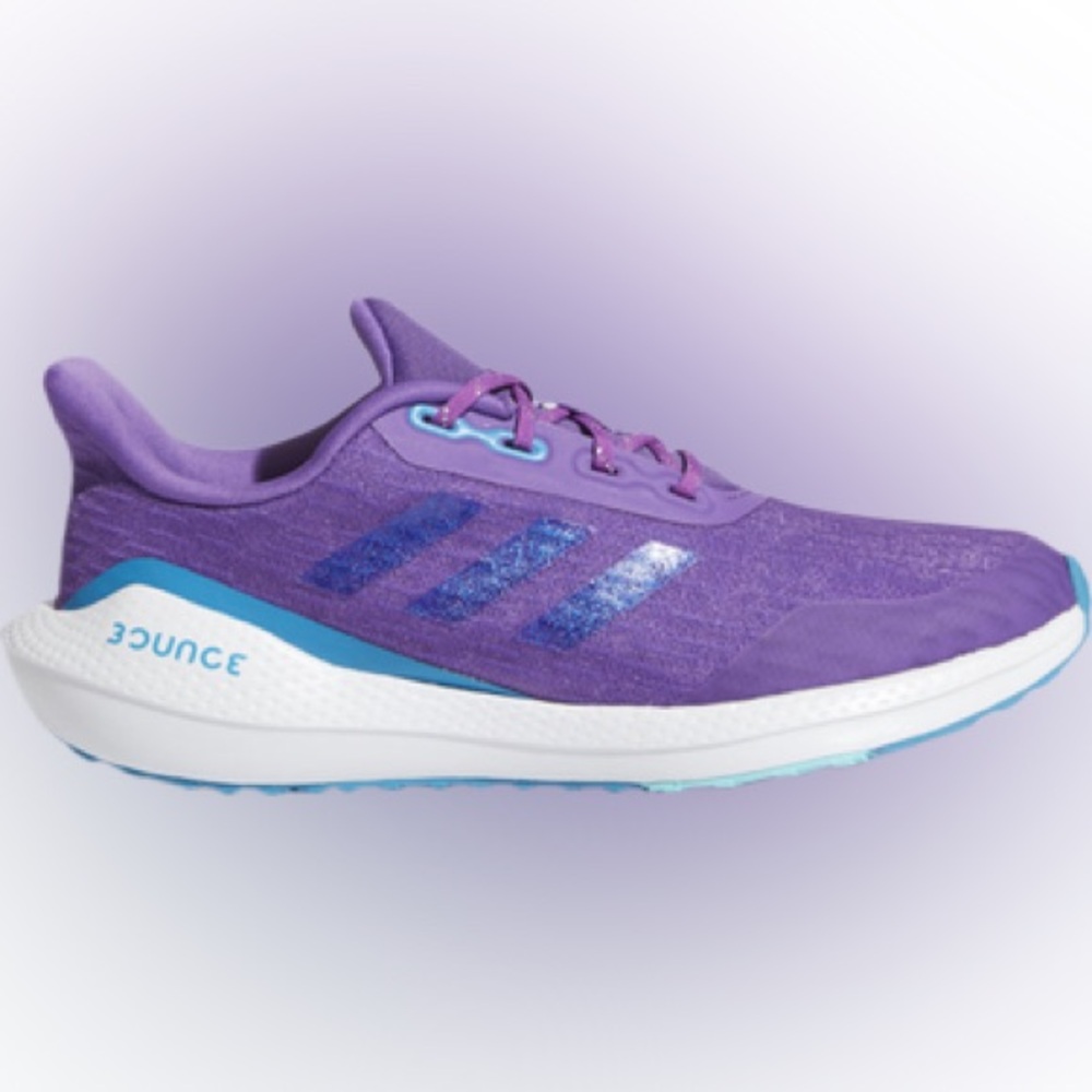 EUC Women’s Size 5, Adidas EQ21 Run J Active Purple Pulse Aqua, running shoe